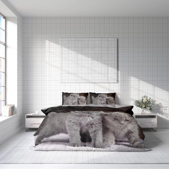 Unyqoos® Betoverende 3D Kitten Beddengoed Set met Dubbelzijdige Patronen en Ritssluiting