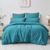 550x550-14889.jpg Unyqoos® Turquoise microvezel beddengoedset 200x200 cm met ritssluiting en kussenslopen