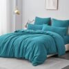 550x550-14890.jpg Unyqoos® Turquoise microvezel beddengoedset 200x200 cm met ritssluiting en kussenslopen