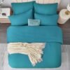 550x550-14891.jpg Unyqoos® Turquoise microvezel beddengoedset 200x200 cm met ritssluiting en kussenslopen