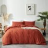 Unyqoos® Terracotta Luxe Microvezel Beddengoedset met Ritssluiting en Effen Design voor Comfort