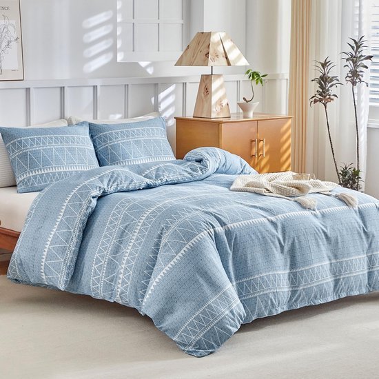 Unyqoos® Bohemien Stijl Dekbedovertrekset 200x200 cm met Kussenslopen in Blauw Microvezel