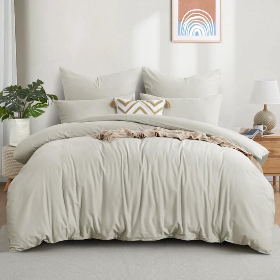 Unyqoos® Ademend katoenen beddengoed 220x240 cm met ritssluiting en hoekbanden
