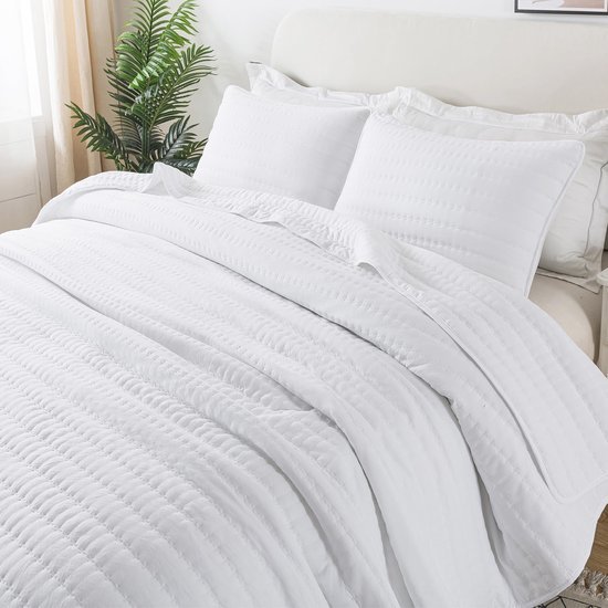 Unyqoos® Extra Groot Wit Sprei van Zachte Microvezel voor Bed en Bank, 300 x 270 cm