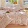 550x550-15045.jpg Unyqoos® Roze Bloemenpatroon Beddengoedset van Microvezel met Omkeerbaar Dekbedovertrek