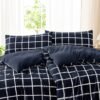 Unyqoos® Elegante en ademende beddengoedset voor alle seizoenen met ruitpatroon