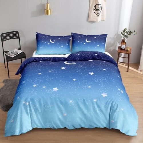 550x550-15096.jpg Unyqoos® Stijlvolle beddengoedset met maan en sterren voor eenpersoonsbed