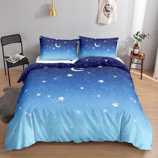 550x550-15096.jpg Unyqoos® Stijlvolle beddengoedset met maan en sterren voor eenpersoonsbed