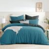 550x550-15150.jpg Unyqoos® Omkeerbaar beddengoed 3-delig set met ritssluiting in turquoise en grijs