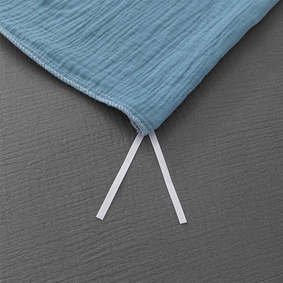 Unyqoos® Ademende katoenen beddengoedset marineblauw met kussensloop en ritssluiting
