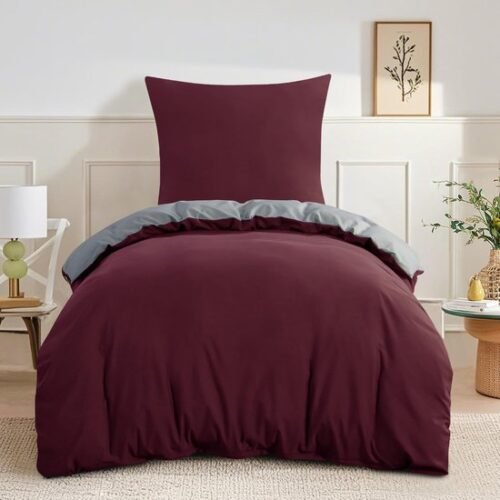 Unyqoos® Omkeerbare tweedelige beddengoedset met ritssluiting en kussensloop