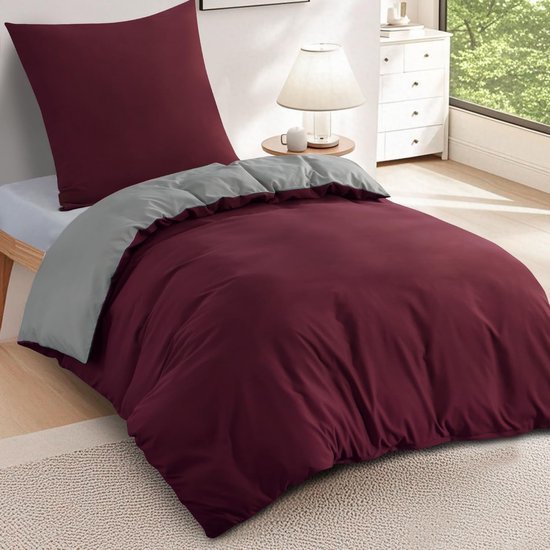 Unyqoos® Omkeerbare tweedelige beddengoedset met ritssluiting en kussensloop