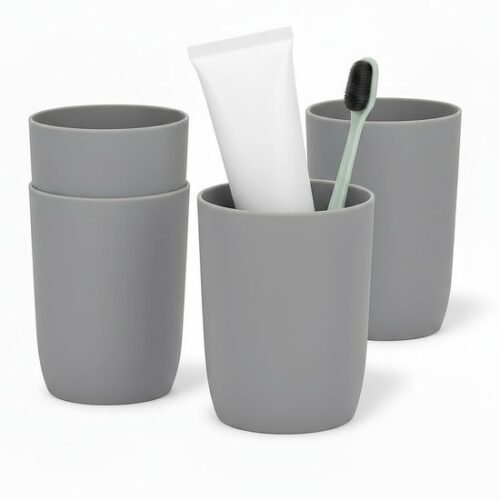 Ibenzoa® Set van vier veelzijdige kunststof bekers voor dagelijks gebruik en reizen