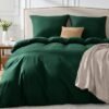 Unyqoos® Luxe donkergroene katoenen beddengoedset met ritssluiting en kussenslopen