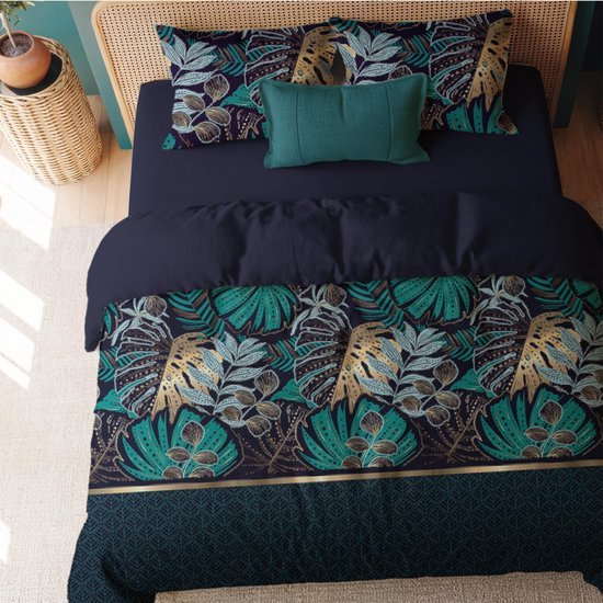 Unyqoos® Comfortabele eenpersoons beddengoedset met jungle motief en kussensloop
