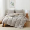 Unyqoos® Luxe beddengoedset van katoen met ritssluiting en gestreept ontwerp