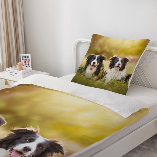 Unyqoos® Kinderbeddengoedset van Microvezel met 3D Print en Ritssluiting