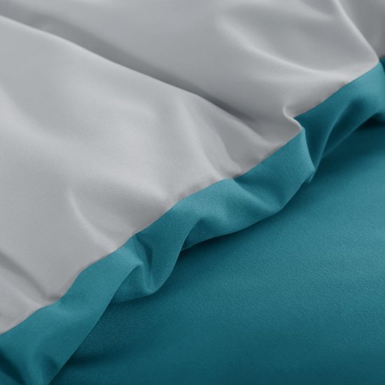 Unyqoos® Omkeerbaar dekbedovertrek met kussensloop in eendenblauwgrijze tinten