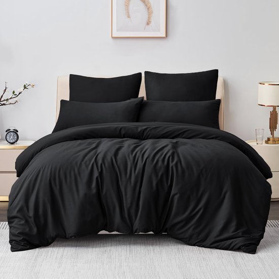 Unyqoos® Zacht en onderhoudsvriendelijk microvezel beddengoedset met ritssluiting en kussenslopen