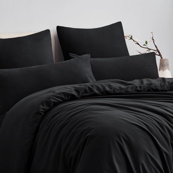 Unyqoos® Zacht en onderhoudsvriendelijk microvezel beddengoedset met ritssluiting en kussenslopen