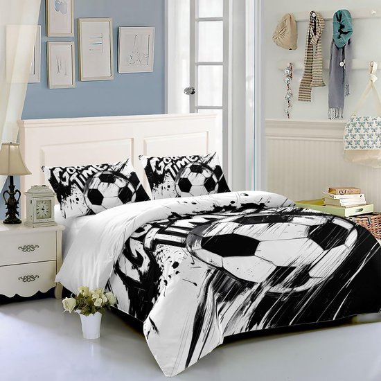 550x550-15346.jpg Unyqoos® Voetbal Beddengoedset met Speelse Print en Praktische Ritssluiting