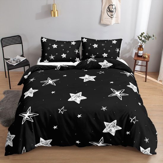 Unyqoos® Comfortabele beddengoedset met sterrenpatroon voor alle leeftijden, 220x230 cm