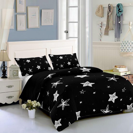 Unyqoos® Comfortabele beddengoedset met sterrenpatroon voor alle leeftijden, 220x230 cm