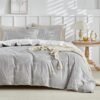 Unyqoos® Stijlvolle microvezel dekbedovertrekset met botanisch ontwerp en rits