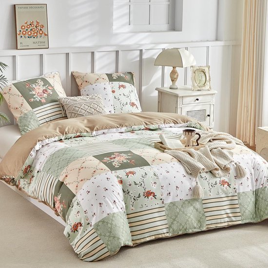 550x550-15373.jpg Unyqoos® Stijlvolle driedelige beddengoedset met bloemenpatroon voor tweepersoonsbed