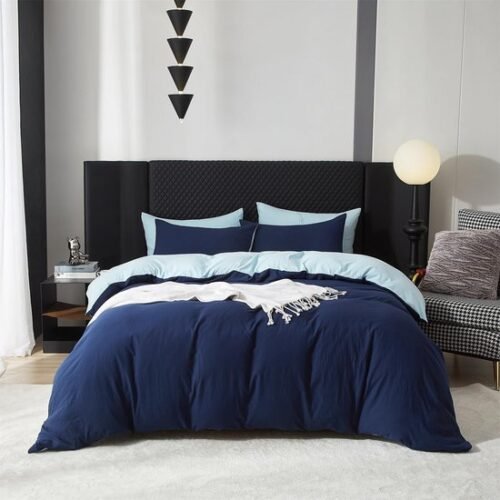 Unyqoos® Omkeerbare katoenen dekbedovertrekset met ritssluiting en kussenslopen 200 x 220