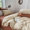 Unyqoos® Elegant Beddengoedset van Katoen met Bloemenprint en Ritssluiting