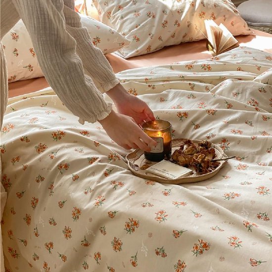 Unyqoos® Elegant Beddengoedset van Katoen met Bloemenprint en Ritssluiting