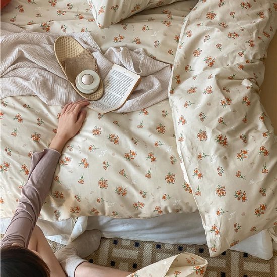 Unyqoos® Elegant Beddengoedset van Katoen met Bloemenprint en Ritssluiting