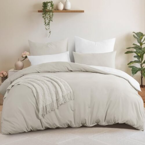 Unyqoos® Omkeerbare zachte microvezel beddengoedset met ritssluiting en kussenslopen