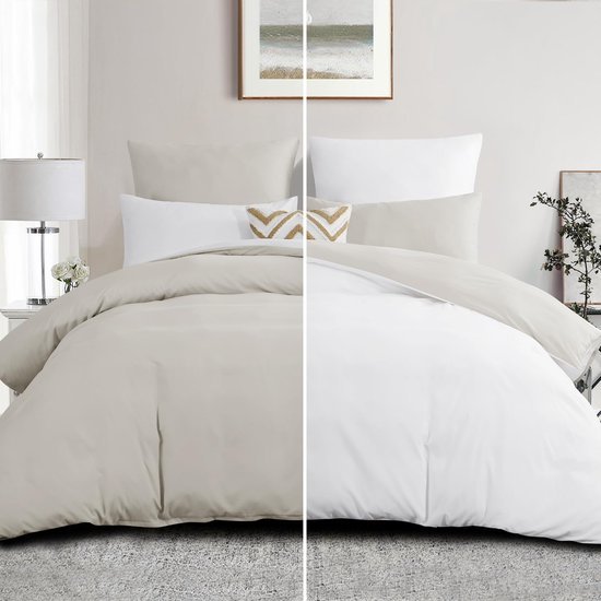 Unyqoos® Omkeerbare zachte microvezel beddengoedset met ritssluiting en kussenslopen