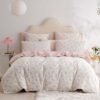 Unyqoos® Elegante katoenen beddengoedset met bloemenpatroon en ritssluiting voor meisjes
