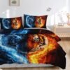 Unyqoos® Stijlvolle rood-blauwe beddengoedset voor eenpersoonsbed met ritssluiting
