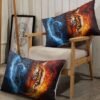 Unyqoos® Stijlvolle rood-blauwe beddengoedset voor eenpersoonsbed met ritssluiting