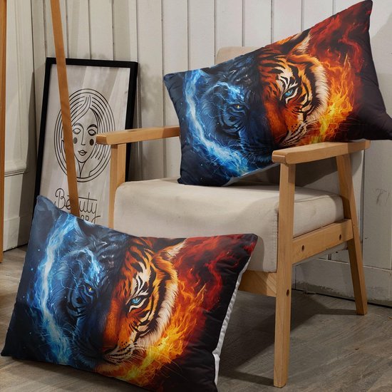 Unyqoos® Stijlvolle rood-blauwe beddengoedset voor eenpersoonsbed met ritssluiting