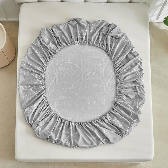 550x550-15468.jpg Unyqoos® Zacht tweepersoons hoeslaken met kussenslopen en elegant takkenmotief