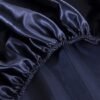 Unyqoos® Glanzend hoeslaken set met kussenslopen in navy blauw voor matrassen