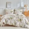 Unyqoos® Drie-delige set beddengoed met botanisch design voor alle seizoenen
