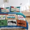 550x550-15501.jpg Unyqoos® Stijlvolle beddengoedset met campingwagen print voor eenpersoonsbed 135x200 cm