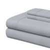 Unyqoos® Luxe lichtgrijs beddengoedset met fluweelzachte microvezel en biesdetails