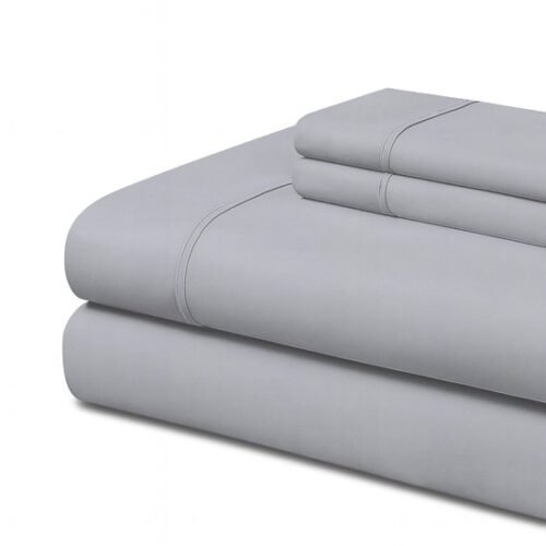 Unyqoos® Luxe lichtgrijs beddengoedset met fluweelzachte microvezel en biesdetails