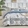 Unyqoos® Luxe driedelig beddengoedset met bloemenpatroon voor tweepersoonsbed