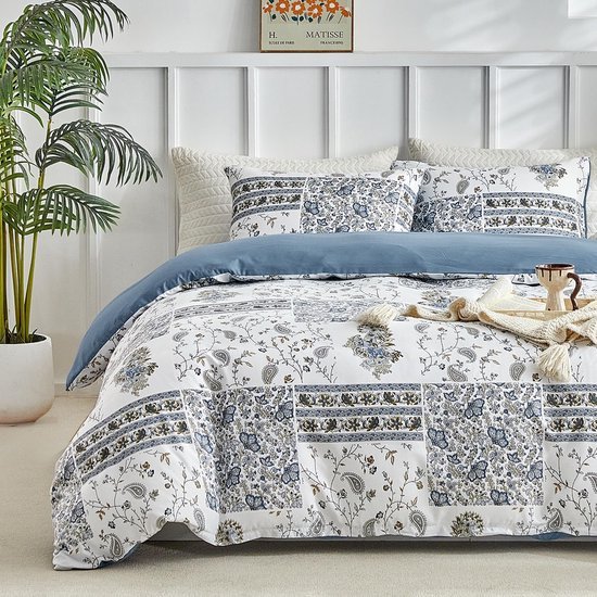 Unyqoos® Luxe driedelig beddengoedset met bloemenpatroon voor tweepersoonsbed