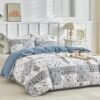 Unyqoos® Luxe driedelig beddengoedset met bloemenpatroon voor tweepersoonsbed
