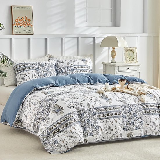 Unyqoos® Luxe driedelig beddengoedset met bloemenpatroon voor tweepersoonsbed