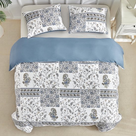 Unyqoos® Luxe driedelig beddengoedset met bloemenpatroon voor tweepersoonsbed